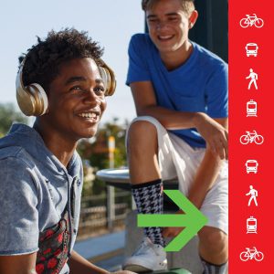 Two teenagers on platform at Metro Station.