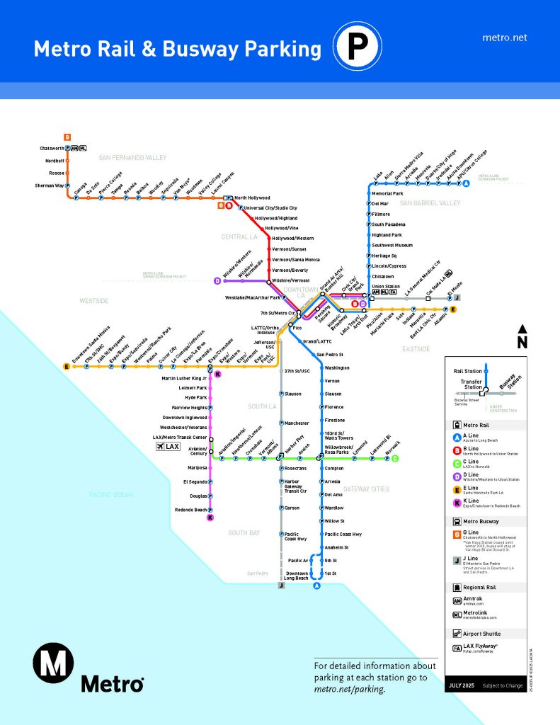 Metro Parking Map locations