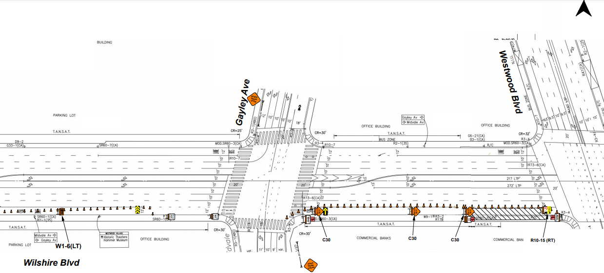 Traffic Signal Light Pole Installation at Wilshire Blvd and Westwood