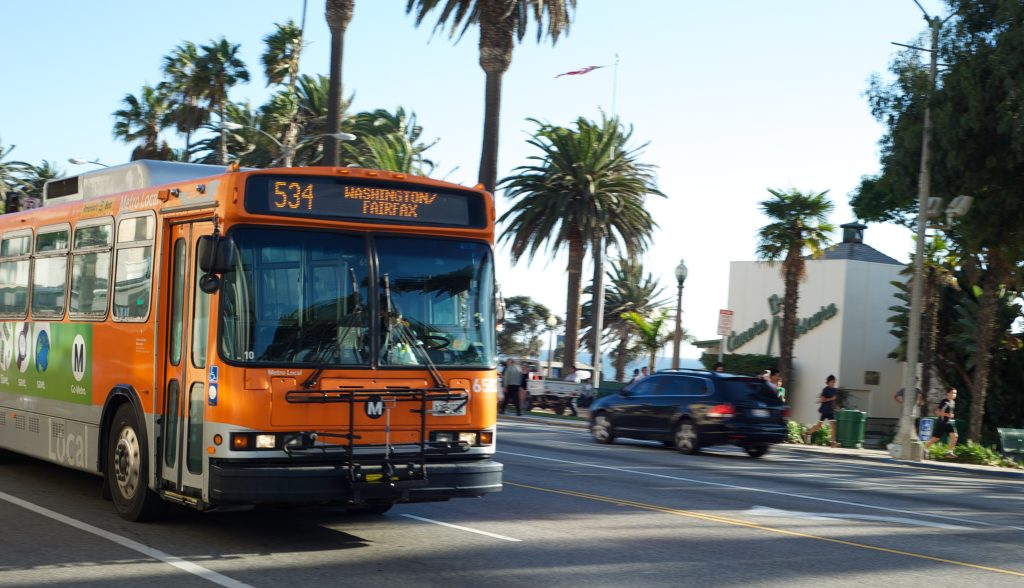 Metro Bus with bike rack on the front.