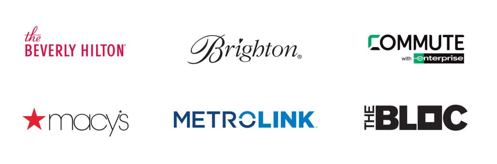 Rideshare week sponsors are The Beverly Hilton, Brighton, Macy's, MetroLink, and theBLOC